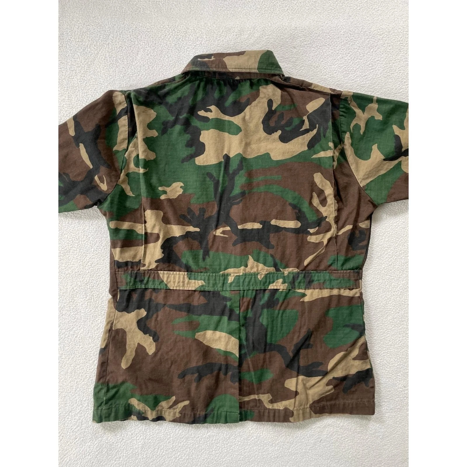 70s USA Champion's Choice Mens Large Utility Jacket Woodland Camo Ripstop Cotton - product detail image 8