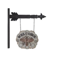 K K Interiors Honeycomb Welcome Sign with Bee Arrow Replacement, 10-inch Width
