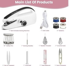 Mini Portable Handheld Sewing Machine Hand Held Stitch Home Clothes Cordless UK