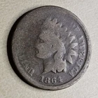 1864 Indian Head Cent Penny About Good AG Or Good With L On Ribbon Weak L Key
