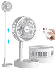 AICase Stand Fan,Folding Portable Telescopic Floor/USB Desk Fan with 10800mAh...