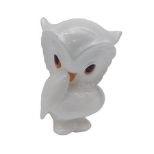 Gufo cinese osso bianco Royal Osborne ornamento statuina da collezione 10,5 cm