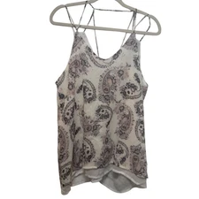 Altar'd State Paisley Print Double Layer Cami Tank Top Women's Size L