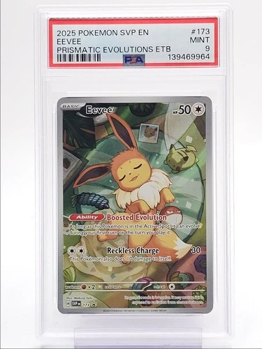 EEVEE 2025 POKEMON PRISMATIC EVOLUTIONS BLACK STAR PROMO B #173 PSA 9 Q1404