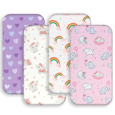 4 Pack Baby Girl Bassinet Sheets Set Soft Fitted Floral or Elephant Theme Bab...