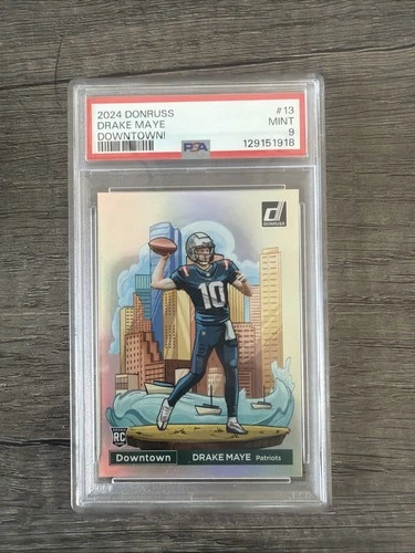 2024 Panini Donruss - Downtown! Drake Maye #13 PSA 9