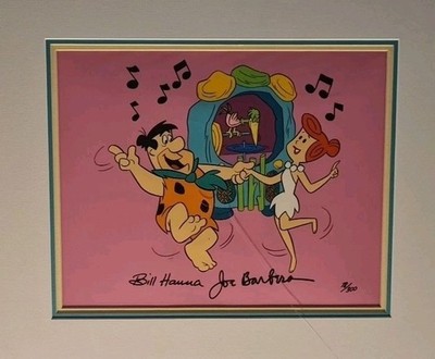 The Flintstones FRED & WILMA dancing signed Bill Hanna & Joe