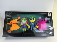 Disney Nightmare Before Christmas Plush Collector Set 4 Neon New