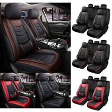 For Silverado 1500 Full Set Leather Seat Covers Front Rear 5-seat Protector Pads