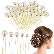 36 Pcs Wedding Pearl Hair Pins U Shape Pearl Hair Accessory for Brides Bridesmai