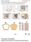 Cat Hammock Shelf Wood Cat Bed Perch w/ Sisal Scratcher Gray Fabric wall — photo 2