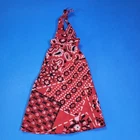 Vintage Growing Up Skipper Fashion #9023 Halter Dress Only 1975 Red Patterned