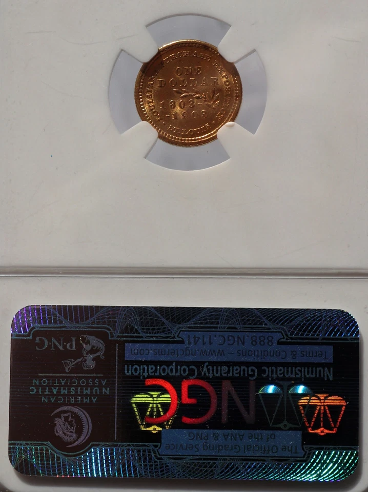 LA Purchase Jefferson Commemorative Gold 1903 G$1 Dollar NGC MS64 - Image 4 of 4