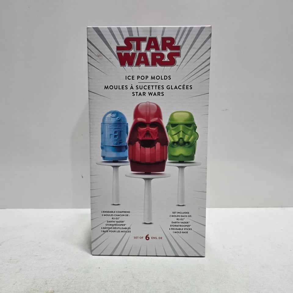 STAR WARS Ice Pop Mold Set of 6 - Williams Sonoma Darth Vader R2-D2 Stormtrooper - Image 2 of 4