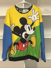 Walt Disney World Parks Mickey Reversible Pullover Sweater Multicolor Size M/L