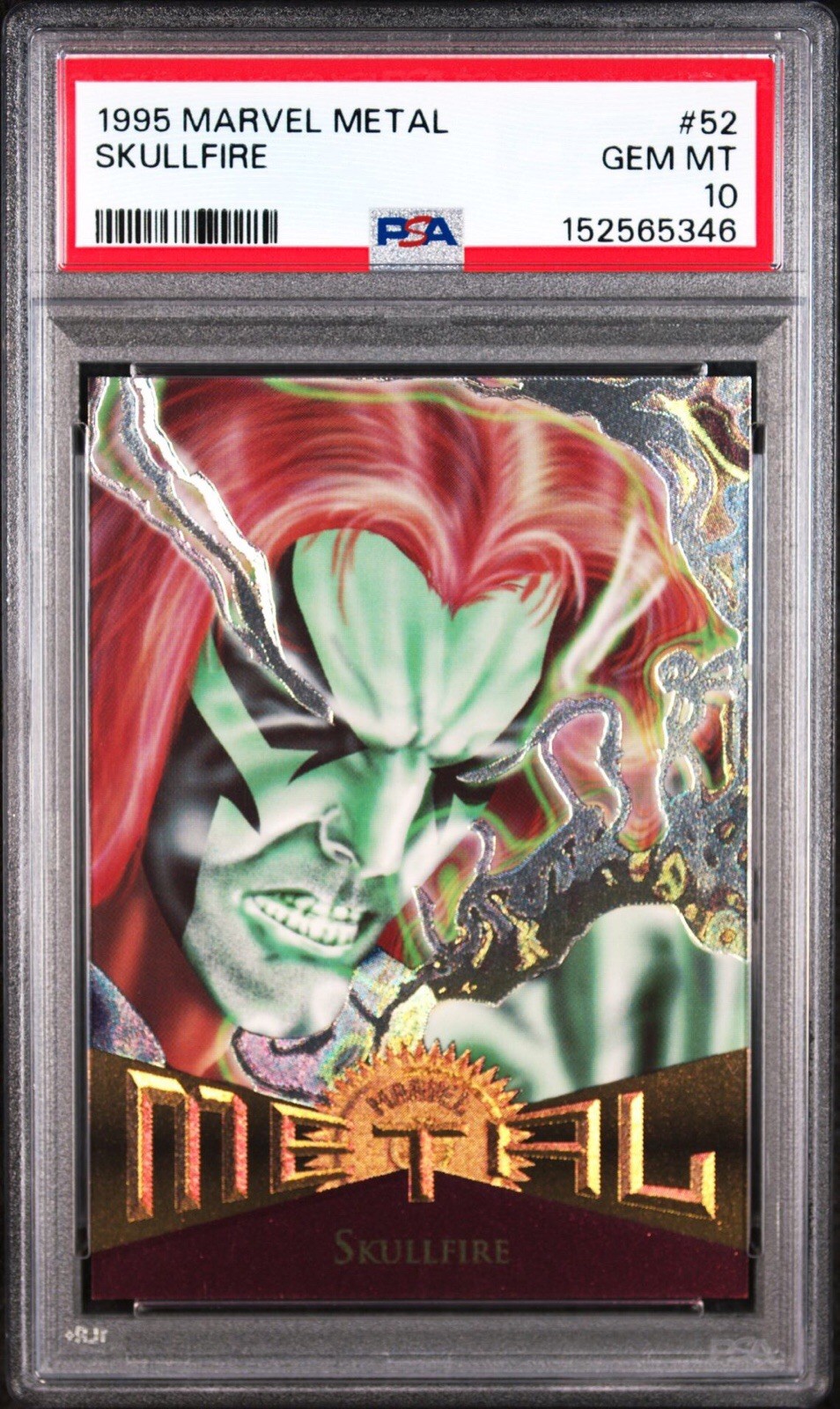 1995 Marvel Metal #52 Skullfire PSA 10 view 1