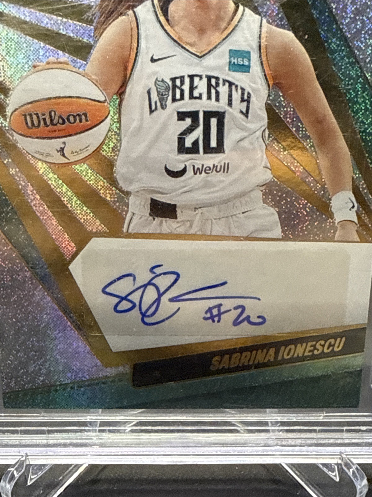 2022 Panini Revolution Sabrina Ionescu AUTO #AG-SIO BGS 8.5 Liberty WNBA view 3