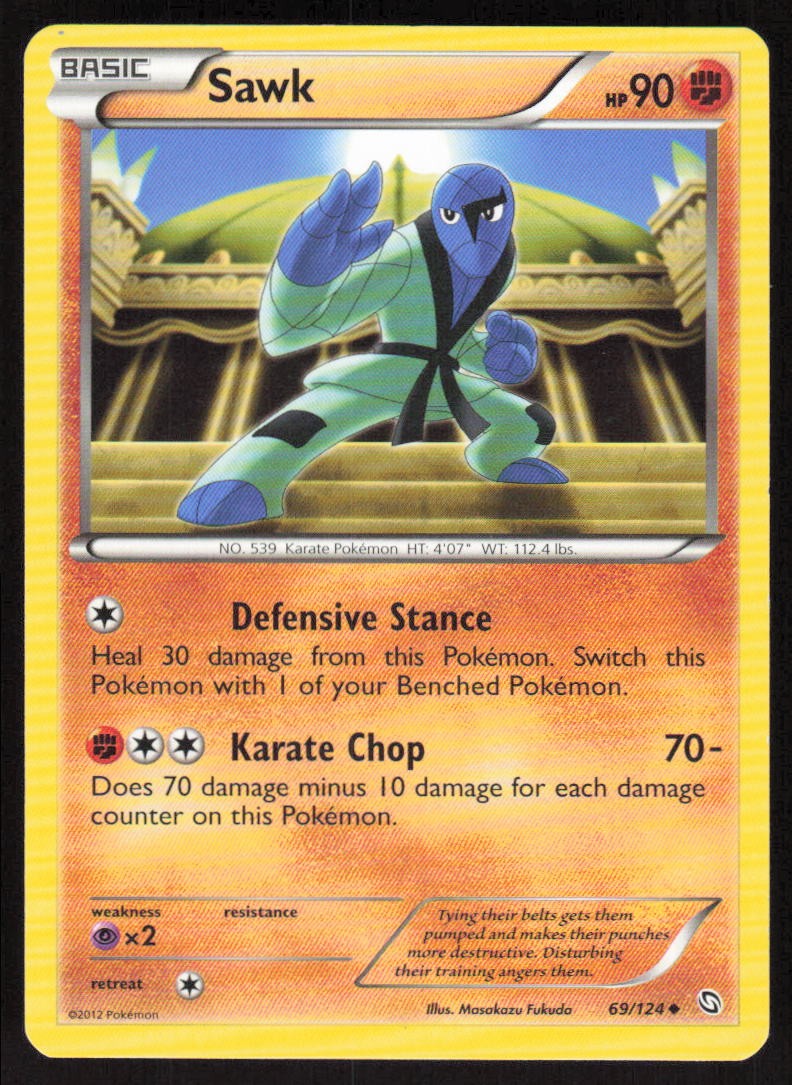 Pokemon Sawk Uncommon 69/124 Dragons Exalted LP