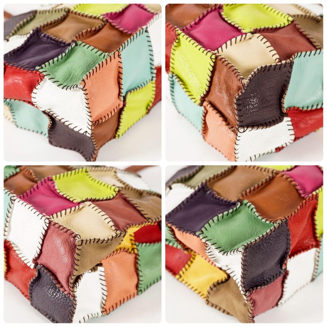 Jamin Puech Patchwork Design Tote Bag Leather Mul… - image 7