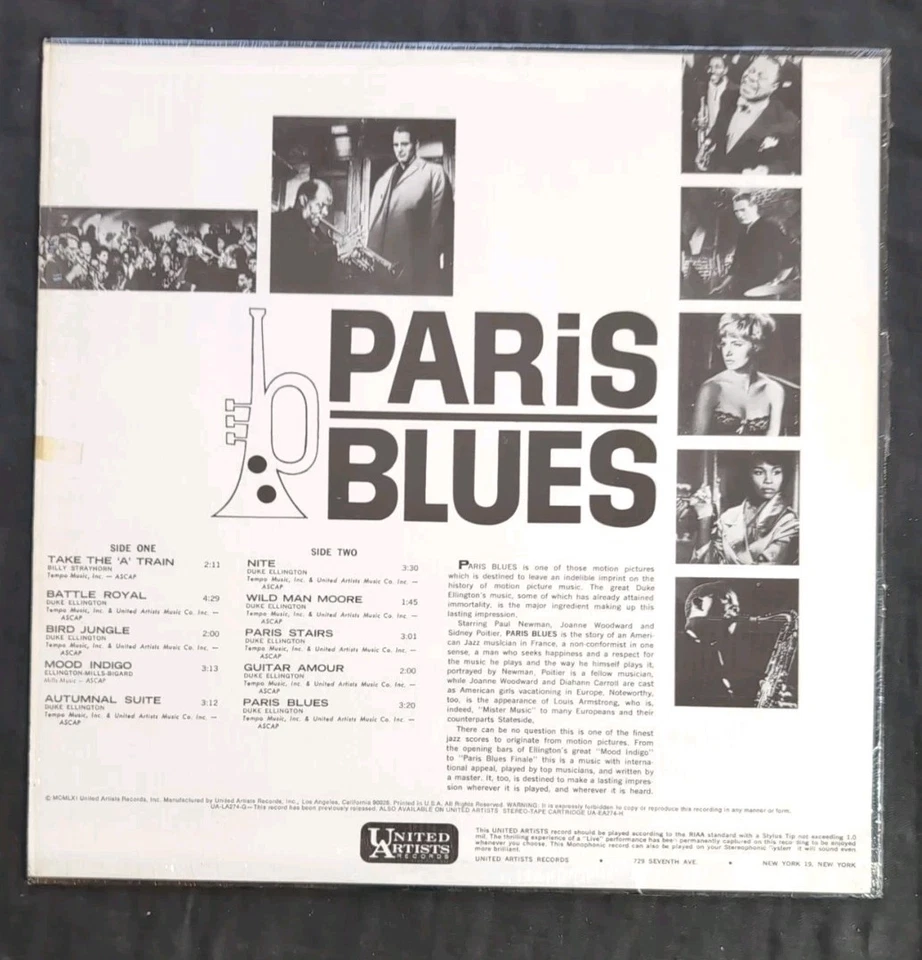 DUKE ELLINGTON Paris Blues LP 1961 LOUIS ARMSTRONG In Shrink Import P500 - Image 3 of 4