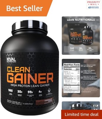 Chocolate Fudge Clean Gainer, 5lbs: 30g Protein & 560 Calories per Serving