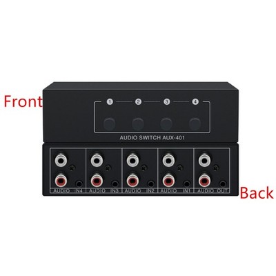 3.5mm AUX RCA L/R bidirektionaler Stereo-Audio-Umschalter 4 in 1 Out A/B Analog