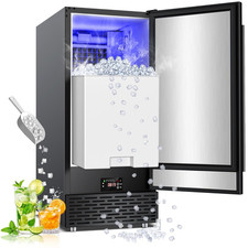 Commercial Under Counter Ice Maker - 120Lbs/24H, 35Lbs Bin, Fast 40 Cubes