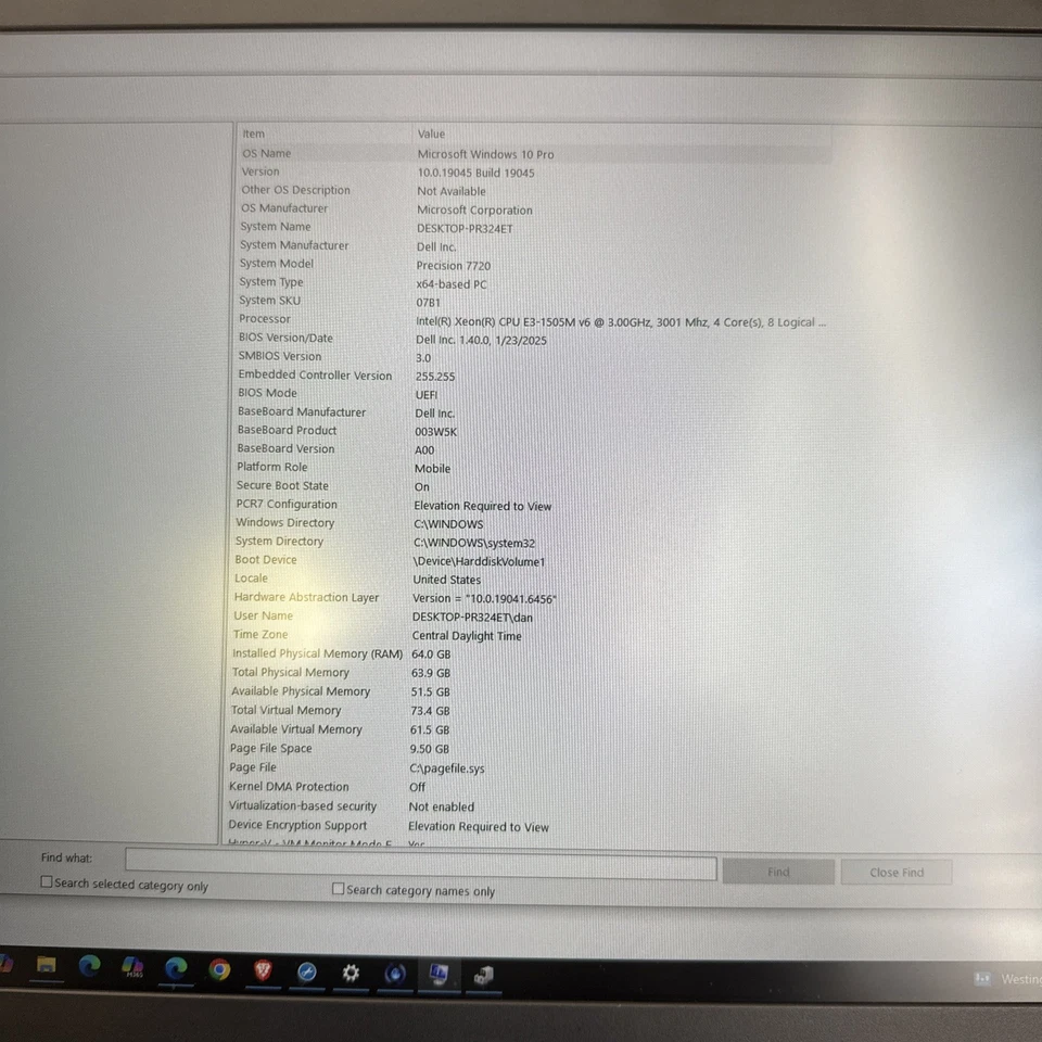 Dell Precision 7720 17” Xeon E3-1505M v6 64GB RAM | Quadro P4000 | 1.5TB SSD/HDD Foto 4 de 4