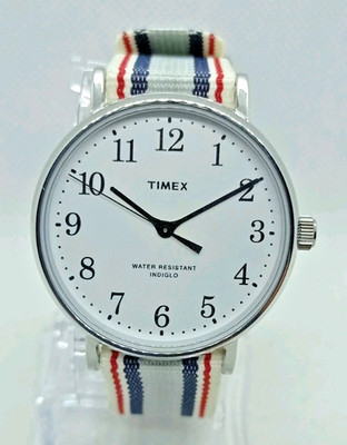 Herrenuhr Timex Fairfield Village Licht Indiglo, Etui 37mm, Uhrenarmband Textil