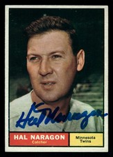 Hal Naragon Minnesota Twins IP Signed Autographed 1961 Topps #92 Deceased