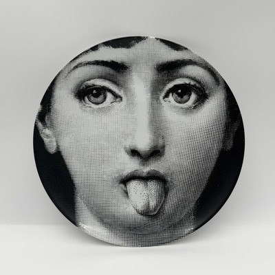 Fornasetti Milano Tema e Variazioni Plate No. 82 Lina Cavalieri Tongue Out 10'' 