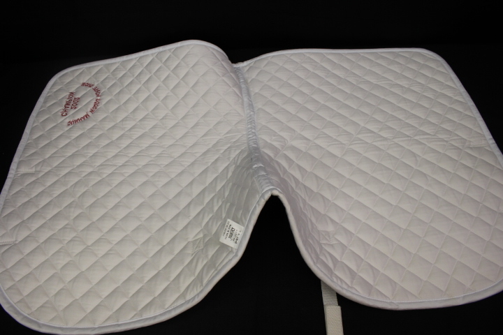 Tapis De Selle Saut Miller's Roma – Blanc Matelassé, Broderie Blanche, Taille B3
