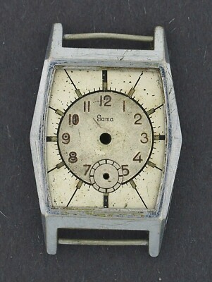 Vintage SAMA Deco Hexagon Shaped Wrist Watch Case Dial for