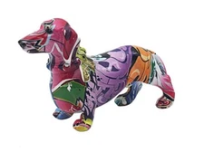Graffiti Style Dachshund Sausage Dog Ornament Gift | Resin
