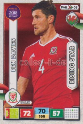 WAL08 - Ben Davies - Rising Star - Panini Adrenalyn Road to World Cup 2018