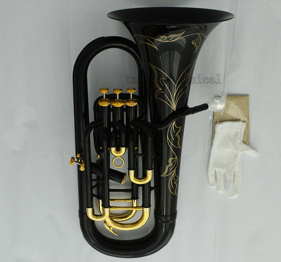 Professional New Black Euphonium Horn B Flat 3 1 Key With Case