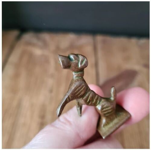 Vintage Miniature Metal Dog Figure, Vintage Circa. 1950s miniature Dog Statue - Picture 8 of 9