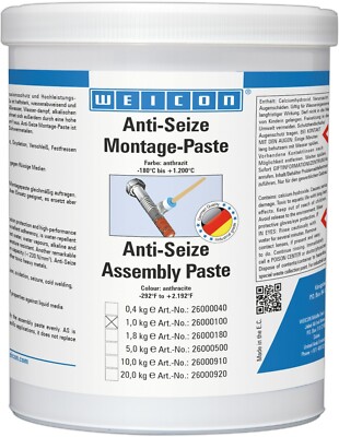 WEICON Anti-Seize Montagepaste 1,0 kg Schmierstoff & Korrosionsschutz anthrazit