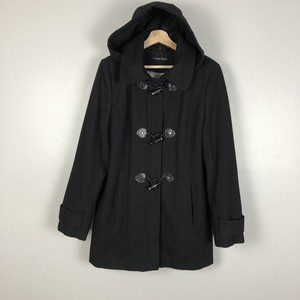 calvin klein black wool coat