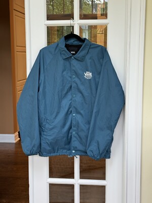 Vans Off The Wall Custom Classic Mens M Windbreaker Snap Teal