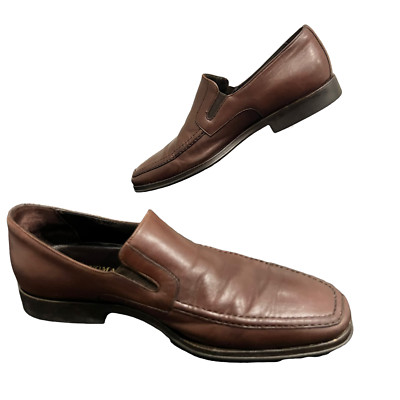 Bruno Magli Mens Brown Raging Slip-On Loafer Leather Shoes  display picture 1
