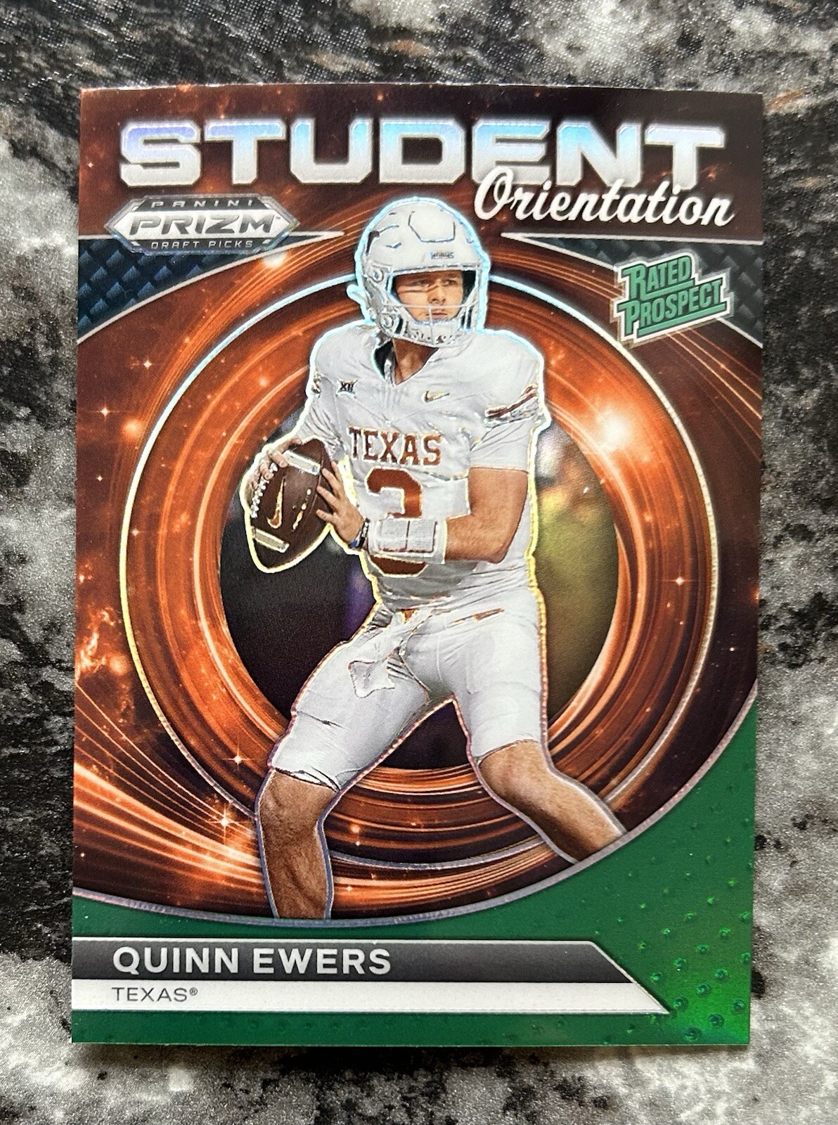 2024 Panini Prizm Draft Picks Quinn Ewers Student Orientation Green Prizm Texas