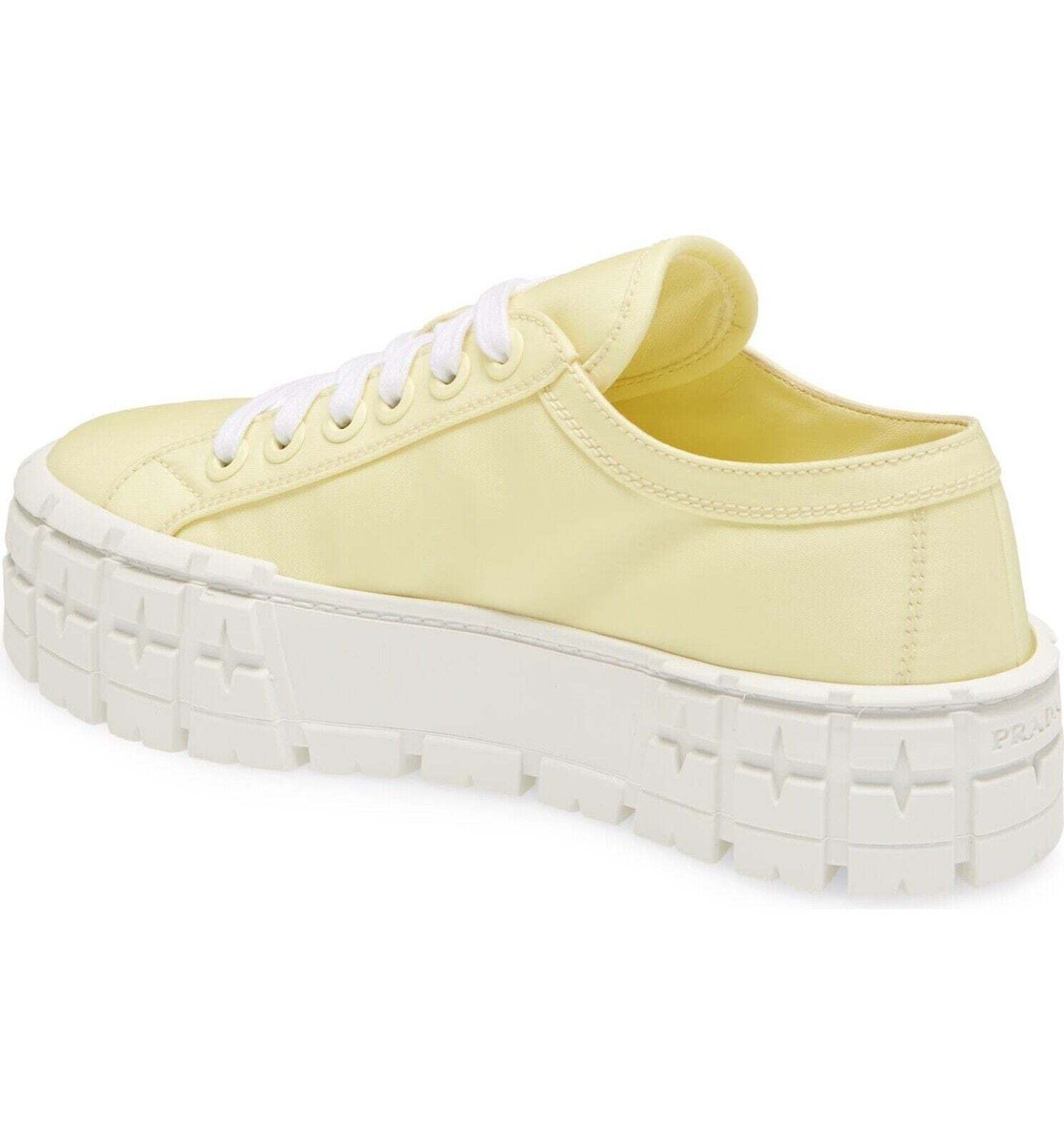 Yellow Prada Techno Shoes Patent Leather And Technical Fabric