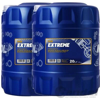 2x20 LITER MOTORÖL ÖL MANNOL SAE 5W-40 EXTREME passend für VW 502.00 / VW 505.00