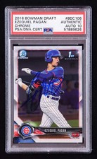 Ezequiel Pagan Signed 2018 Bowman Chrome Draft #BDC106 RC (PSA | Auto 10) Rookie