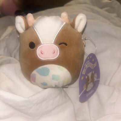 Squishmallows 4  GRIELLA Spring Farm  Brown COW 2022 NWT RARE easter farm
