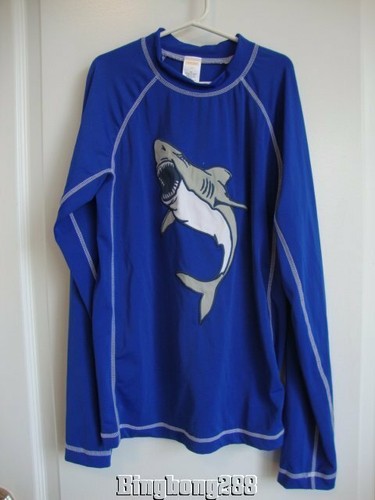 Gymboree Blue SHARK Swim Tops Shirts Rash Guards Boy Size 12 x 2 - EUC - Picture 5 of 12