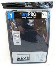 PRO CLUB Mens DryPro LONG SLEEVE Tee Shirt 100 Poly Navy Small to 7XL Free Ship