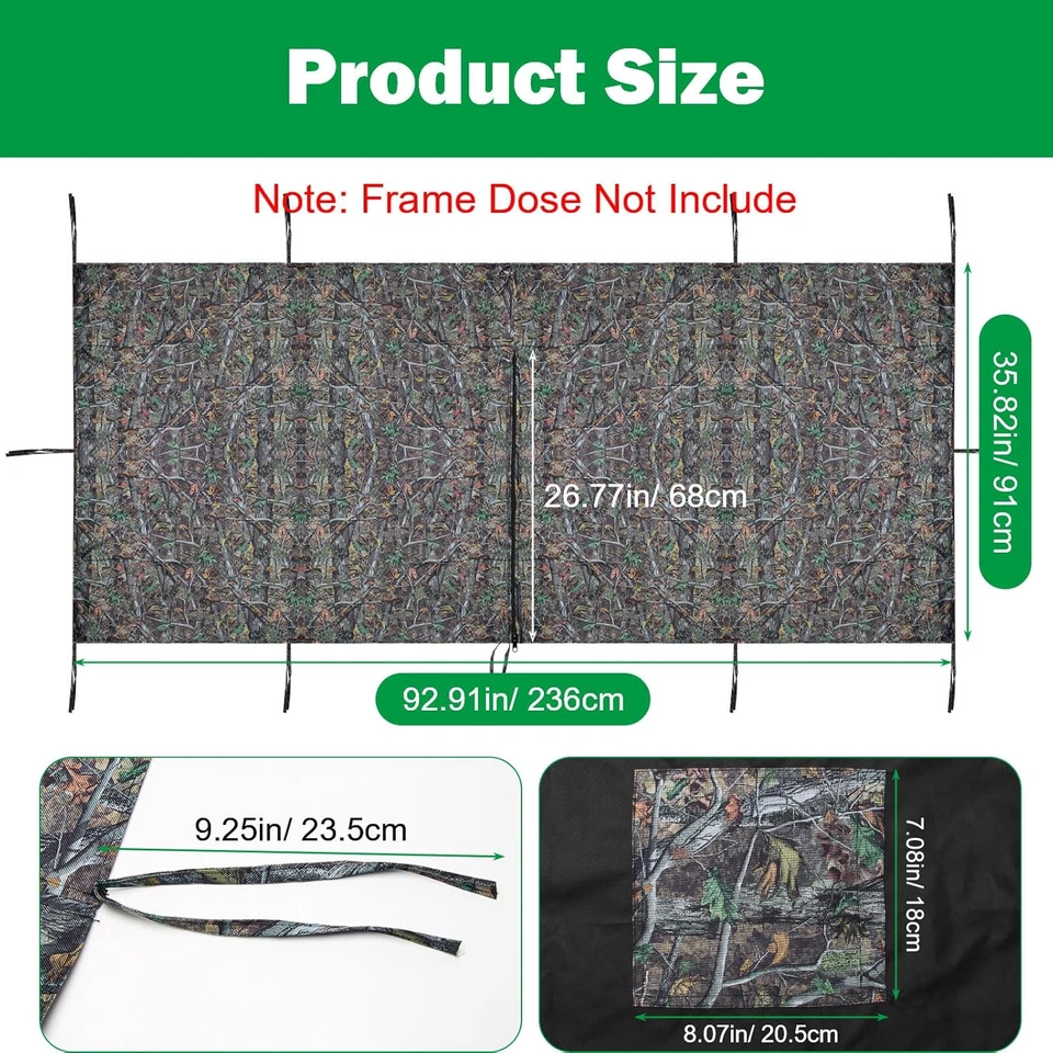 Deer Hunting Tree Stand Blind Cover, 93" X 35" Hunting Treestand Camo Blind Cove - Image 2 of 4