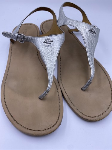 coach silver sandals